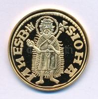 DN "Magyar aranypénzek utánveretben - Károly Róbert aranyforint" aranyozott Ag emlékérem kapszulában, tanúsítvánnyal (5,5g/0.333/25mm) T:PP