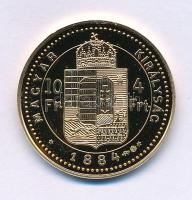 DN "Magyar aranypénzek utánveretben - Ferenc József 4 forint" aranyozott Ag emlékérem kapszulában, tanúsítvánnyal (5,5g/0.333/25mm) T:PP