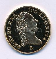 DN "Magyar aranypénzek utánveretben - II. József dukát 1790" aranyozott Ag emlékérem kapsz...