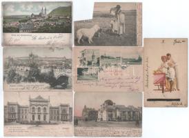 16 db RÉGI hosszú címzéses, Magyarország, Történelmi Magyarország és külföld város és motívum képeslap, vegyes minőségben / 16 old pre-1945 town and motive postcards from Hungary, historical Hungary and foreign countries
