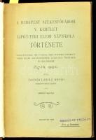 Taxner László Árpád: A Budapest Székesfővárosi V. kerület Lipót-téri elemi népiskola története vonatkossal Pest városa, majd Budapest Székesfőváros elemi oktatásügyének általános története és fejlődésére 1847-től 1902-ig. Bp., 1903, (Krausz és Kalmár-ny.), 189+3 p.+ 1 sztl. lev. Lipót-tér = ma Szent István tér (13-14.), Hild József tervezte épület, de már nem működik benne az iskola. Átkötött félvászon-kötések, bekötött eredeti papírborítókkal, rajta "Tiszteletpéldány" bélyegzéssel, jó állapotban.