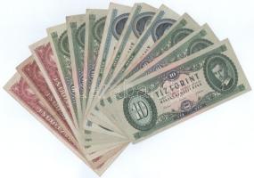 12db-os vegyes forint bankjegy tétel T:F,VG közte szép papírral is