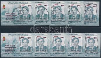 2010 10 db Antall József blokk (40.000) / 10 x Mi block 336