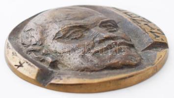 Lenin plakett, bronz, jelzett, d: 8,5 cm
