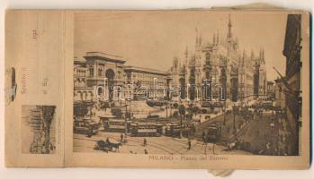 Milano, Milan; Italian postcard booklet with 6 images, with missing pages
