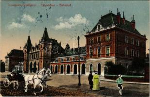 Temesvár, Timisoara; Józsefvárosi pályaudvar, vasútállomás / Bahnhof / Iosefin, railway station (fa)
