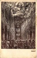 Amen! "Nihil obstat" dr. Michael Török censorum praeses Nr. 111. Imprimatur. Strigonii, die 17. Januárii 1933. Dr. Julius Machovich vic. gen. A Kármelita Rendház Szegényalapja javára - Hiszekegy vallásos képeslapsorozat / Religious art postcard series s: Barsy E. (EB)