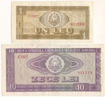 Románia 1966. 1L + 10L T:F, pici szakadás Romania 1966. 1 Lei + 10 Lei C:F, tiny tears Krause P#91, P#94