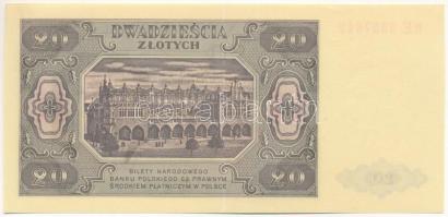 Lengyelország 1948. 20Zl "KE 5357642" T:XF / Poland 1948. 20 Złotych "KE 5357642"...