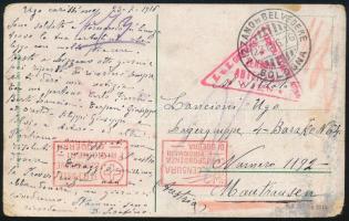 1916 Képeslap olasz hadifogolynak a mauthauseni hadifogoly táborba / postcard to Italian P. O. W. "BOLOGNA" - Mauthausen