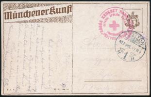 1917 Tábori posta képeslap / Field postcard "VÖRÖSKERESZT HADIKÓRHÁZ PÖSTYÉN"