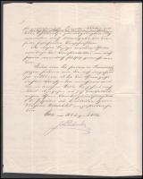 1883 Igazolás Markovits Miklós vasútépítő mérnök alkalmazásáról a bécsi villamosépítő igazgatóságtól...