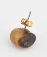 14K arany (Au) szerelékes tigrisszem fülbevaló br 3,66 g 13mm
