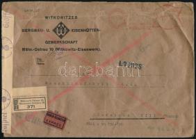 Böhmen und Mähren 1942 Cenzúrázott ajánlott expressz levél Budapestre / Böhmen und Mähren 1942 Censored registered express cover to Hungary
