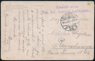 1916 Tábori posta képeslap / Field postcard "Kisczelli utczai m. kir. honvéd hadikórház"