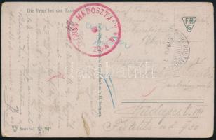 1919 Tábori posta képeslap / Field postcard "VÖRÖS HADOSZTÁLY"