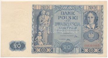 Lengyelország 1935. 20Zl "DA8364645" T:AU / Poland 1935. 20 Zloty "DA8364645" C:AU Krause 77.