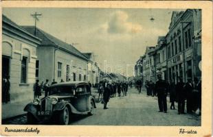 Dunaszerdahely, Dunajská Streda; Fő utca, Pollák Dávid üzlete, automobil / street. shops, automobile (fl)