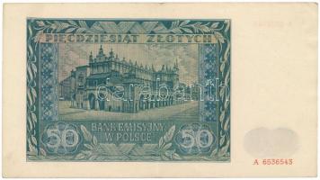 Lengyelország / Német megszállás 1941. 50Zl "A 6536543" T:XF
Poland / German Occupation 1...