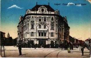 1917 Szeged, Tisza Lajos körúti részlet, villamos. Traub kiadása (kopott sarkak / worn corners)