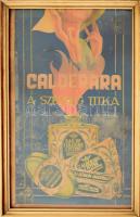 cca 1930 Calderra szépségápolási cikkek reklám plakát üvegezett keretben 23x20 cm