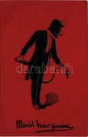 1911 Wärst brav gwesen. E.B.W.I. / Krampus in tailcoat. Emb (EK)