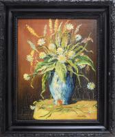 Munkácsy jelzéssel: Csendélet. Olaj, vászon. Dekoratív, sérült fakeretben. 50×40 cm