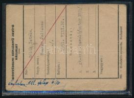 1954 Bp., Állandó belépés engedély főmester részére, Honvédelmi Gépjárműjavító Vállalat