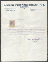 1925 Bp., Popper Fakereskedelmi Rt. fejléces ajánlólevele