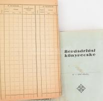 2 db kitöltetlen régi füzet: Bevásárlási könyvecske, Martincsevics K. és Fiai, Csorna, egészvászon-k...