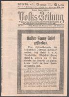 1916 A Volks-Zeitung november 22. száma a Ferenc József haláláról 16p.