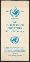 1988 Negyvenéves az emberi jogok egyetemes nyilatkozata. 1948-1988. Bp., 1988, Magyar ENSZ Társaság, kihajtva: 16x31 cm