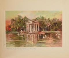 Ricordo di Roma, 32 Acquarelli, színes reprodukciókat tartalmazó album, sérült borítóval, a hátsó bo...