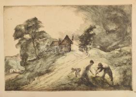 3 db szocreál Rézkarc Stettner, Vathy József, Istokóvics Kálmán. , papír. Jelzettek. 29x39 cm-ig