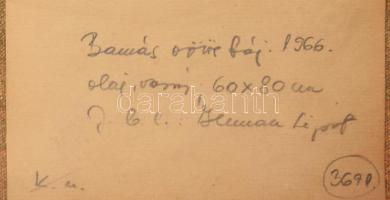 Hermann Lipót (1884-1972): Vöröses barna táj. Olaj, vászon. Jelezve balra lent. fakeretben. Hátoldal...