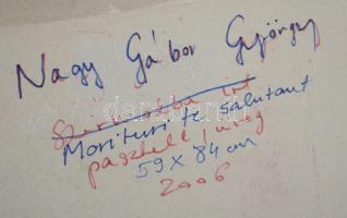 Nagy Gábor György (1966-): Morituri te salutant. Pasztell, papír, jelzett, hátoldalán autográf felir...