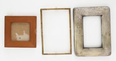 3 db asztali képkeret, fém, réz,