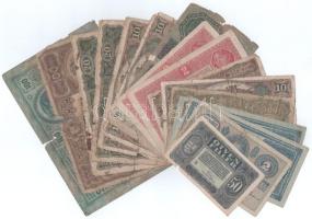 16db-os korona bankjegy tétel, közte 1914. 2K "C" + 1923. 500K T:F,VG