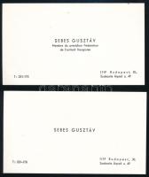 cca 1970-1980 Sebes Gusztáv az Aranycsapat szövetségi kapitányának 2 db névjegye