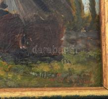 Gabay Győrffy István (1890 - 1970): Ház. Olaj, karton, dekoratív keretben 19x14 cm