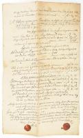 1743 Kolozsvár városában kelt, viaszpecsétes magyar nyelvű gazdasági jegyzőkönyv, 8p