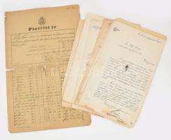 1872-1876 9 db kassai kinevezési irat adótiszt részére