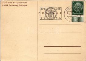 1926-1936 Zehnjährige Wiederkehr des Reichsparteitages Weimar. Offizielle Festpostkarte, NSDAP Gaule...