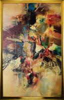 Kiss Elek (1938-1995): Gitárzene. Olaj, farost. Jelezve jobbra lent, hátoldalán Képcsarnok címke. 120x80 cm. KIZÁRÓLAG SZEMÉLYES ÁTVÉTEL, NEM POSTÁZZUK / ONLY PERSONAL COLLECTION IN OUR OFFICE!