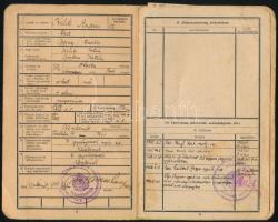 1938 Kecskemét, M. Kir. Zrínyi Miklós Honvéd Gyalogezred igazolványi lap