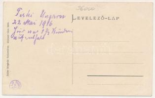 1916 Piski, Simeria; MÁV étterem a vasútállomáson, pincérek és vendégek. Adler fényirda (Szászváros)...