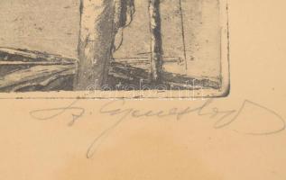 Azonosítatlan jelzéssel: 3 db olasz városképes rézkarc. Jelzett 32x25 cm Üvegezett keretben