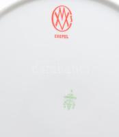 2 db Hollóházi és Kalocsai népi mintás dísztányér. Kézzel festett, jelzett, hibátlan d: 20, 25 cm Er...