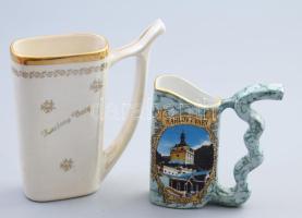 2 db Karlovy Vary fürdő vízkúra pohár. Matricás, jelzett, hibátlan 12,15 cm