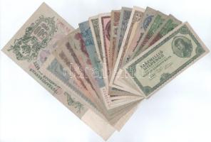 Vegyes 16db-os papírpénz tétel, közte két külföldi (egy-egy német és orosz) bankjeggyel T:F,VG